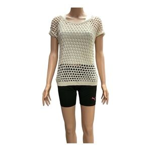 Maurices - EC - Crochet Top in Cream Color Size Small